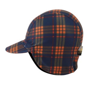 mcn 스포츠 자전거모자 방한 사이클링캡 오렌지체크 겨울용