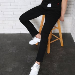 남자청바지 웨이브 블랙 슬림진