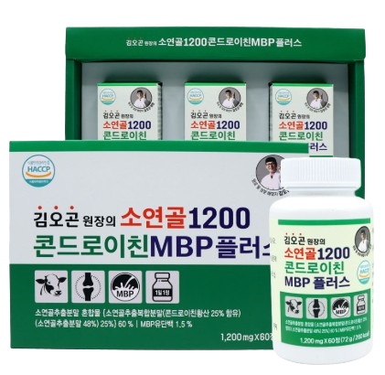 김오곤<b>원장</b> 소연골 1200 콘드로이친 MBP유단백 플러스 90정 2개월분 120정 4개원분 180정6개월분 뼈건강 영양제