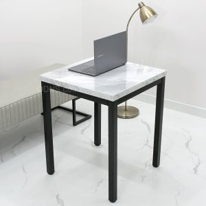 식탁 테이블 2인용 미니 혼밥 카페 원룸 틈새 사각 조립식 600 400mm, 화이트