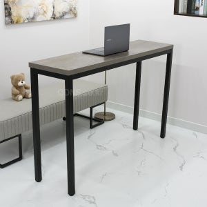 40각 블랙 철제 LPM 상판 4인용 아일랜드 홈 빠 식탁 1300 x 500 H986