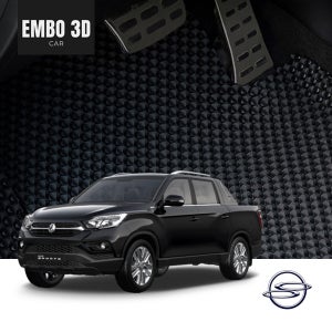 [미로카매트] 엠보싱3D 자동차매트 쌍용 렉스턴 스포츠 차매트 1+2열