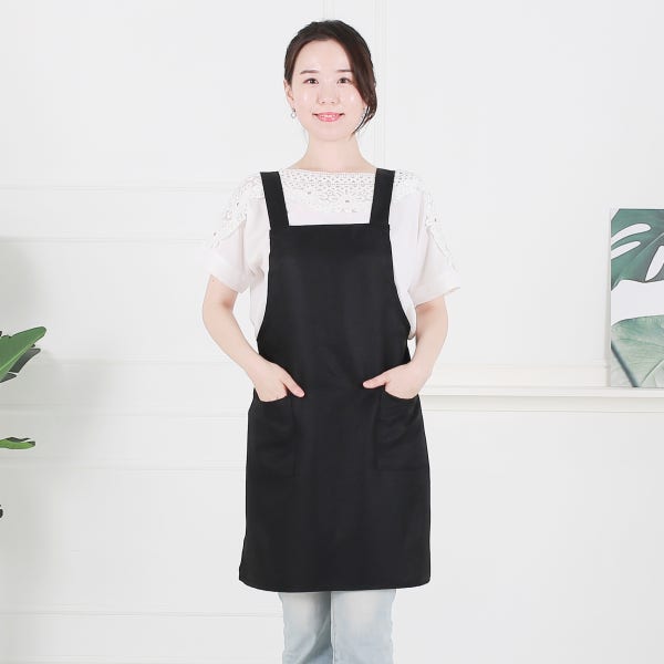 식당앞치마 업소용앞치마 카페 미용실 요양보호사 H형 앞치마 블랙
