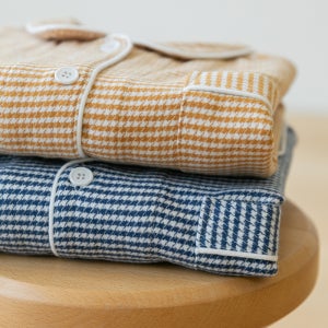 커플 잠옷 피치기모 잠옷세트 순면 플란넬 잔체크 파자마 신혼부부 생일선물