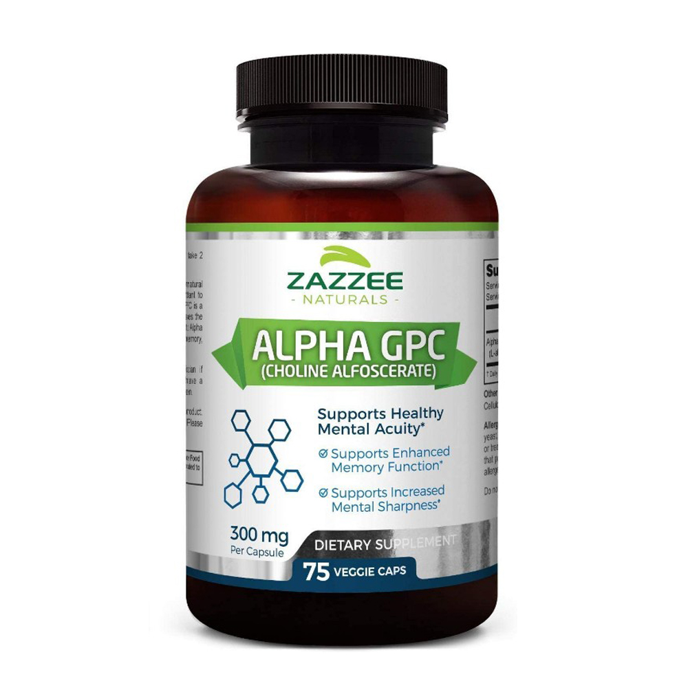 <b>알파GPC</b> <b>콜린알포세레이트</b> alphagpc 600mg 75캡슐 Zazzee