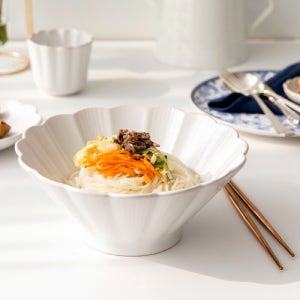 쓰임 키엘로 도자기 면기 (대) 크림화이트 1+1 총 2P