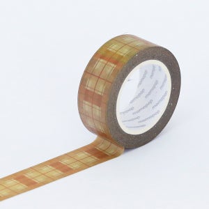 모모마테 빈티지 체크 브라운 마스킹테이프
