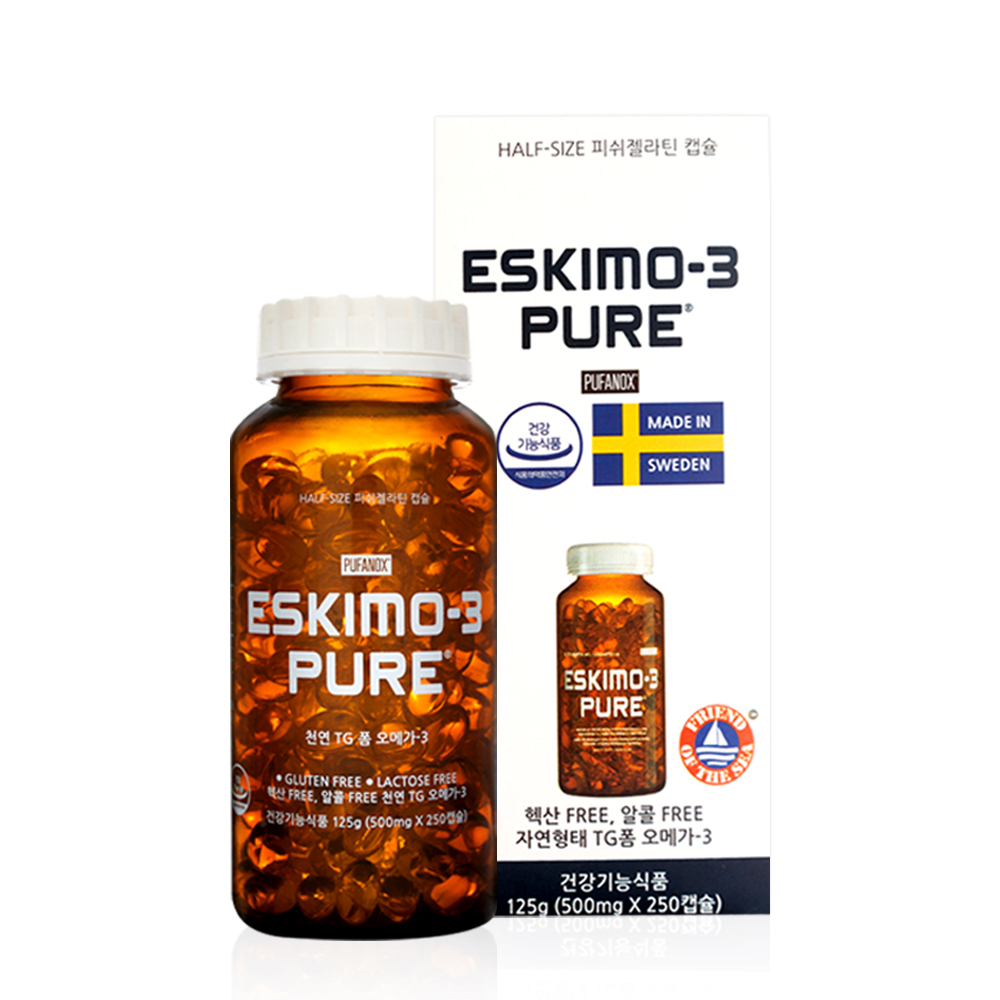에스키모-3 퓨어 TG 오메가3 <b>250</b>캡슐 / 스웨덴
