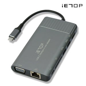 이탑 ET-M5000 C타입 멀티커넥터 유전원허브 USB3.0 2포트 랜케이블 HDMI SD카드 오디오 헤드셋 이어폰 AUX VGA 단자 덱스모드 노트북 PC 스마트폰 넷플릭스