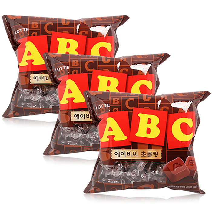 Lotte Confectionery 6000 ABC Chocolate, 3 packs