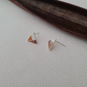 실버925 삼각 모자이크 귀걸이