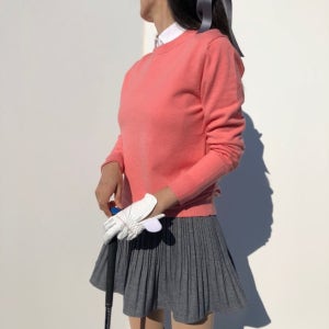 로로얼로이 여성 골프니트 캐시 라운드 넥 베이직 봄 가을 골프복 여성골프웨어