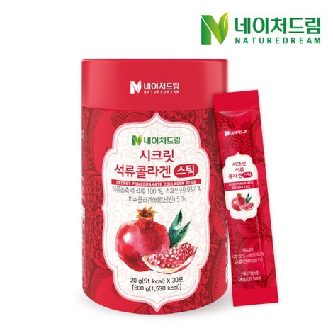 네이처드림 시크릿 석류<b>콜라겐</b> 스틱 20g x 30포
