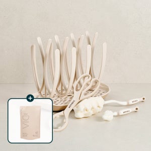 [젖병세정제 GIFT] 마더케이 젖병 세척용품 세트 (스펀지 브러쉬2종+건조대+소독집게)