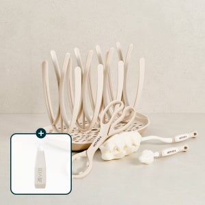 [젖병세정제 GIFT] 마더케이 젖병 세척용품 세트 (스펀지 브러쉬2종+건조대+소독집게)