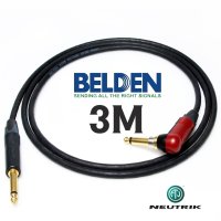 벨덴 BELDEN 9395 55(TS) ㄱ자 꺽임 사일런트잭 + 55(TS) 뉴트릭 골드 기타 케이블 3M