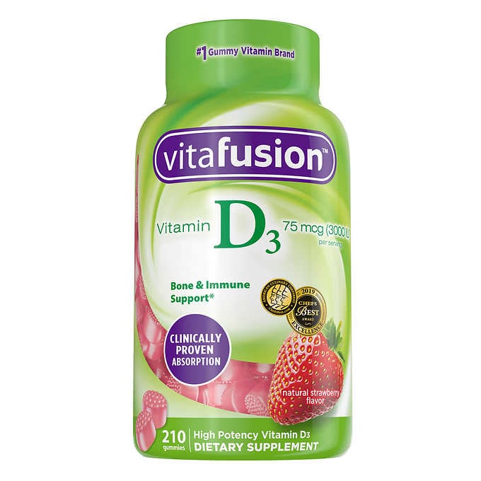 Vitafusion <b>Vitamin D</b>3 비타퓨전 <b>비타민 D</b>3 3000IU 210구미