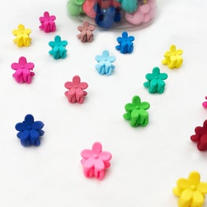이쁨달다 벚꽃집게 12pcs 무광플라워 칼라 미니집게핀세트 디스코핀