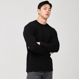 무지 머슬핏 긴팔 [블랙]