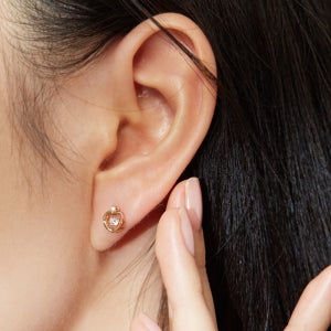 가네시 18K 트윙클보니또 0.5부 다이아 핑크골드 여자귀걸이 하트귀걸이