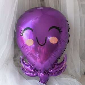 귀여운 보라 문어 풍선 / 은박풍선 물고기 돌고래 상어 바닷속 친구들 불가사니 문어 꽂게 물고기 풍선