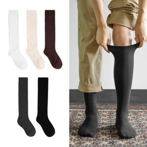 삭스팩토리 여성 장목 무지 니삭스 5켤레 세트