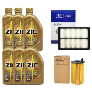 올뉴카니발 3.3가솔린 엔진오일교환 오일세트 지크 X9 FS(6L)+필터3CAA0-A9100
