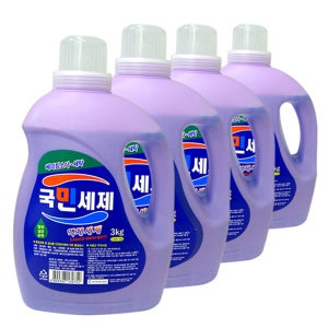 국민 액체 세제 3L x 4개(1box) 고농축 세탁 빨래 섬유