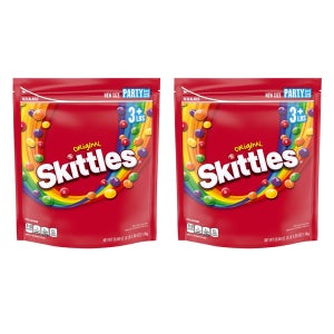 스키틀즈 오리지널 프루티 캔디 파티 백 1.4kg 2팩 Skittles, Original Fruity Candy Party Size Bag, 50