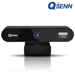 큐센 QC1080 USB 웹카메라 화상캠 200만 화소 FHD 온라인 비대면 수업 재택근무 방송 원격 데스크탑 트위치 유튜브 개인방송 PC캠 마이크내장 폴딩형 보정기능 오토포커스