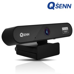 큐센 QC1080 USB 웹카메라 200만화소 화상캠 비대면 교육 홈스쿨 온라인 강의용 녹화 원격 줌 재택근무 트위치 개인방송 컴퓨터 FHD 내장마이크 자동초점 보정기능 폴딩형