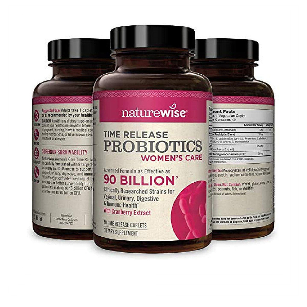 NatureWise Probiotics 네이처와이즈 <b>타임 릴리즈 프로바이오틱스 우먼스 케어</b> 900억 40정