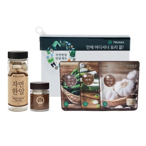 자연한알 캠핑세트 - 자연한알1병+자연한알한우 휴대용1병+마늘,고추,대파 각1봉+지퍼팩