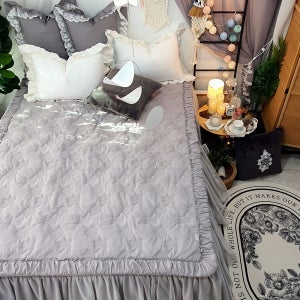 오월 로즈 누빔 이불패드 침대스프레드 슈퍼싱글 퀸 킹 침대덮개