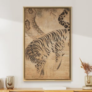 위아트 복을 부르는 풍수 인테리어 동양화 민화 송호도 20호 원목 띄움 오크 액자