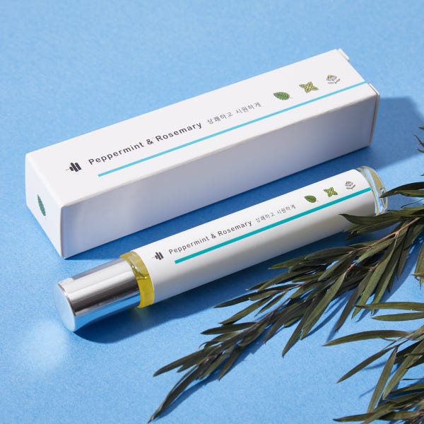 힐링팜스 천연 아로마오일 롤온 테라피 에센셜 허브 스틱 감정 페퍼민트&로즈마리 10ml