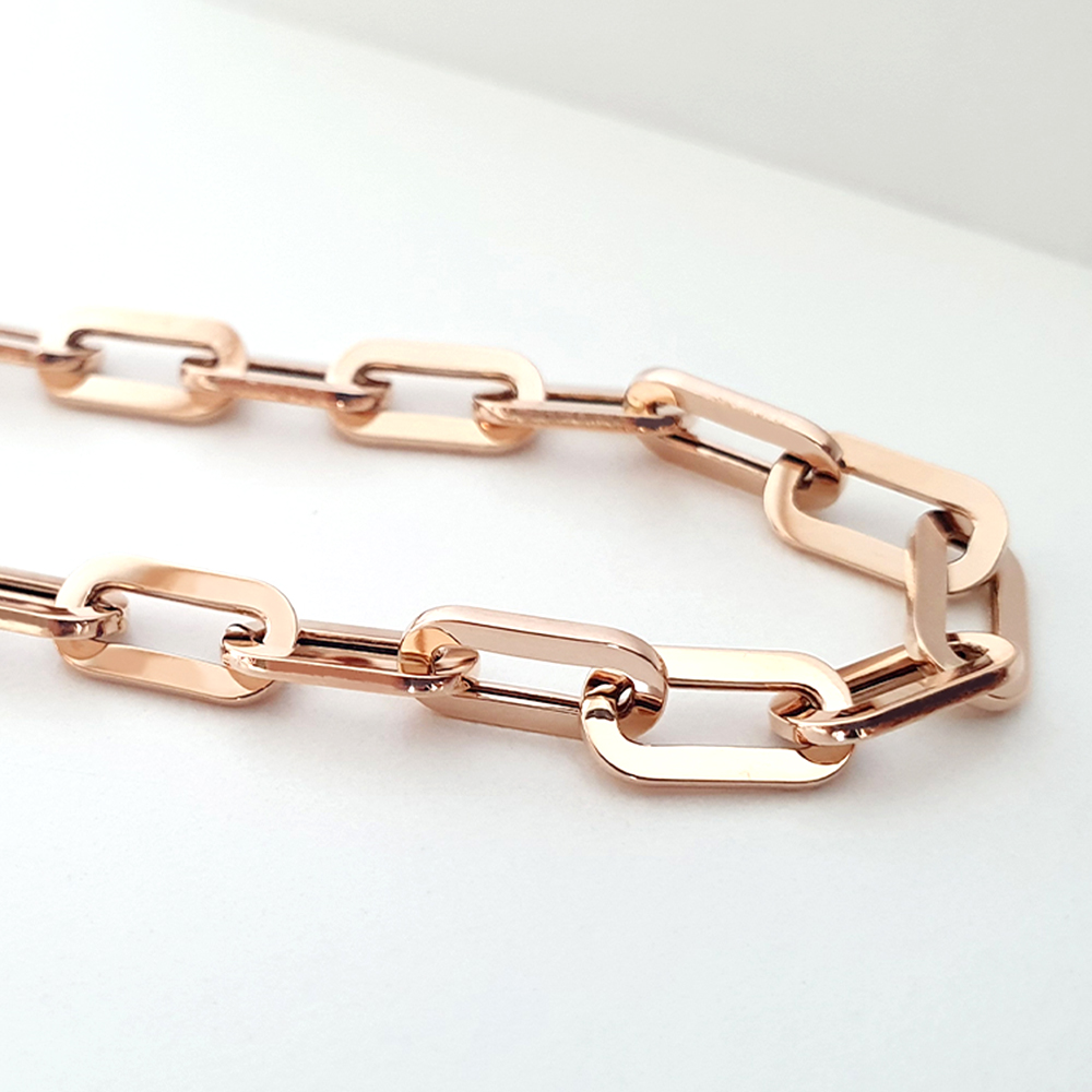 14K 18K 남자 여자 볼드 할로우 클립 사슬 체인 명품 금 더블 링크 목걸이