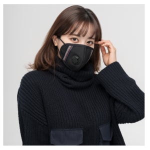 빨아쓰는 면마스크 KF94 시험완료 패션 밸브 마스크(블랙-XL)