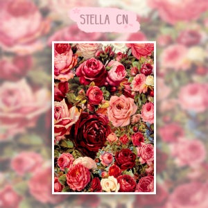 장미 꽃 밭 화사한 대형 보석십자수 diy세트 쉬운 다이아몬드페인팅 큐빅 비즈 구슬 취미 50x70