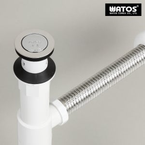 WLM308 일체형 자동폽업 P트랩 세면대 벽으로 배수되는 배수관