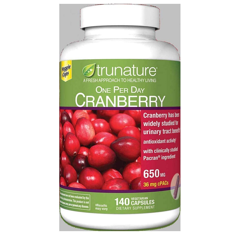 트루네이처 크랜베리 요로 건강 650mg 140베지캡슐, <b>TruNature</b> One Per Day Cranberry