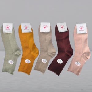 비버리힐스 폴로클럽 여성용 갑종 니트골지 미니 무지양말 5켤레
