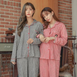 BNN7889 알러뷰 카라 체크 투피스 잠옷