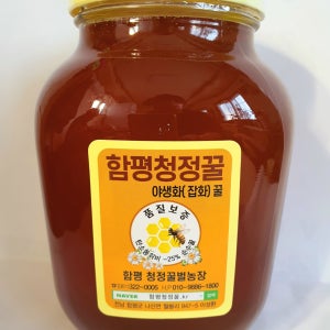 함평청정 야생화꿀 잡화꿀 다화꽃 자연산 산야초 숙성 벌꿀 유리병 2.4kg