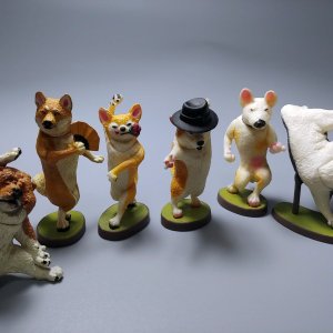 귀여운 춤추는 댄싱 강아지 동물 피규어 모형 6종 세트