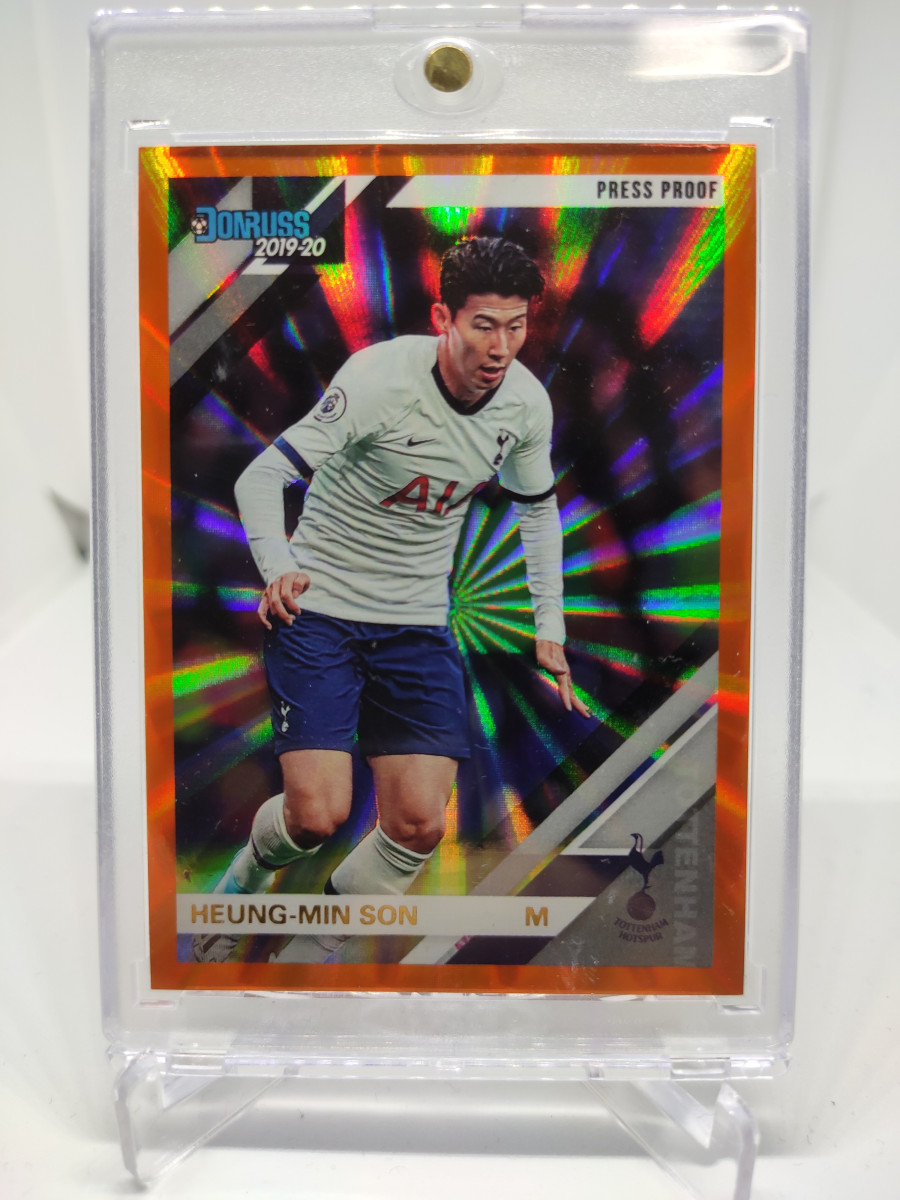 2019 Chronicles Donruss 손흥민 ORANGE Press Proof 축구 EPL 카드