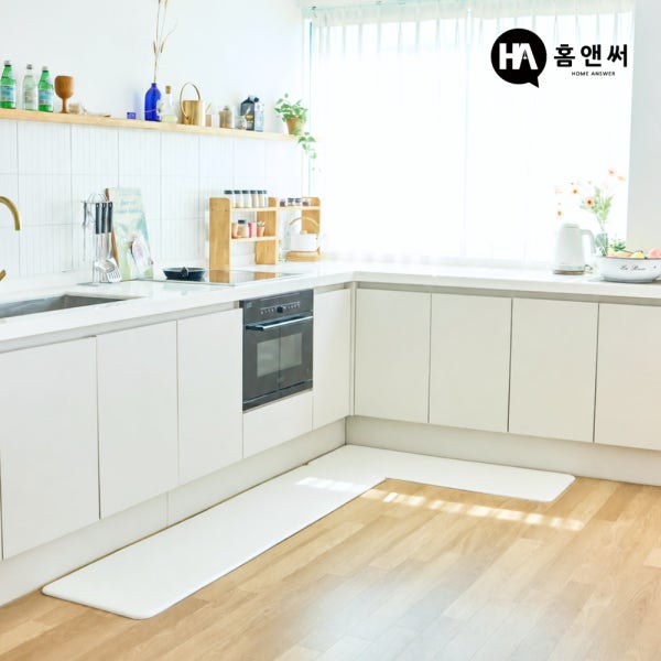 홈앤써 주방매트 PVC 특대형 도톰 푹신한 방수 다용도 현관 욕실 주방 발매트 120 x44 대형
