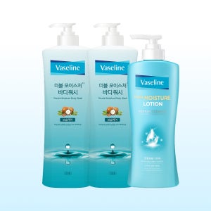 [본사배송] 바세린 더블 모이스춰 로션450ml+바디워시 800ml2개