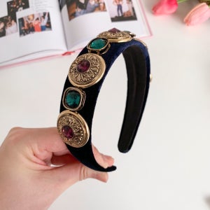 [Premium line] 유니크 명품 스와로브스키 보석 캐스팅 엔틱 핸드메이드 머리띠