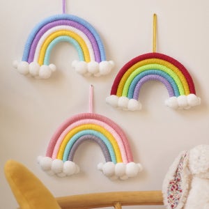 [헤븐센스] 레인보우 클라우드 3종 무지개 마크라메 아이방 벽장식 아기방 인테리어